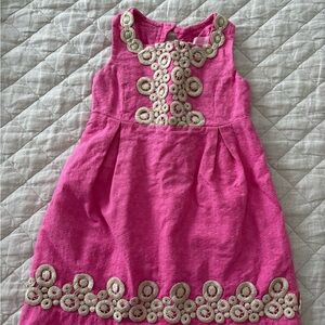 Lilly Pulitzer Pink Dress with Gold Embroidery